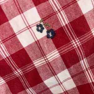 Vintage Osh Kosh Overall Dress Girls Size 6x Floral red‎ Made In USA